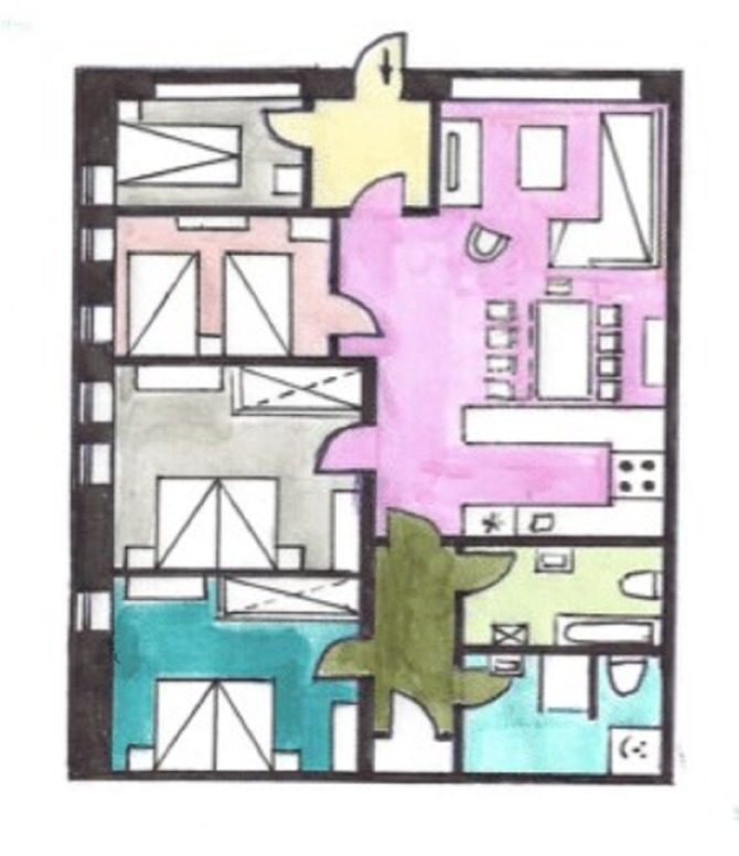 Ferienwohnung in Sildemow - Seeperle - Gro&szlig;e Fewo Raumaufteilung