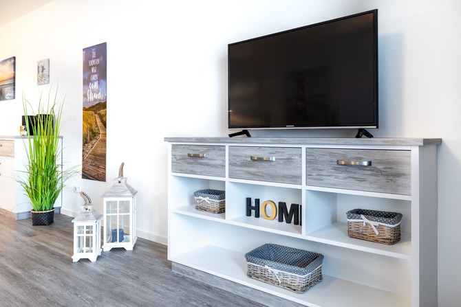 Ferienwohnung in Großenbrode - Meerblickvilla 21 - Wohnzimmer Fernseher